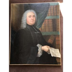 Oil On Canvas Portrait P Groselier Date 1740 Painted By Souville XVIII Eme Century 
