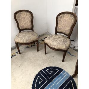 Pair Of Transition Period Chairs 18th Century 