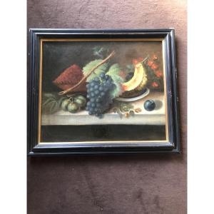 Oil On Canvas Still Life 18th Century 