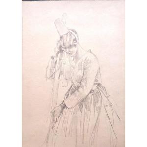 Henri Royer. A Seaweed Gatherer In Brittany.