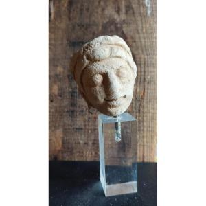 Small Head From Gandhara. 3rd Century 