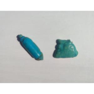 Egypt. Miniature Bovine Head And Scroll. Two Amulets, Late Egyptian Period.