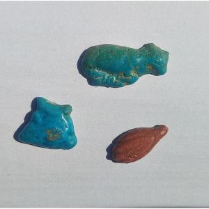 Three Amulets. Late Egyptian Period.