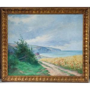 The Cliffs Of Normandy. Painting From 1930