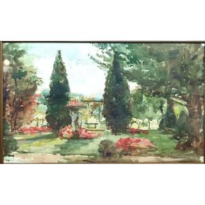 Laure Brouardel. Watercolour Of Touques Gardens 
