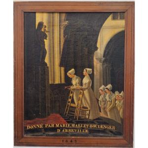 Abbeville. Church Painting. Circa 1845