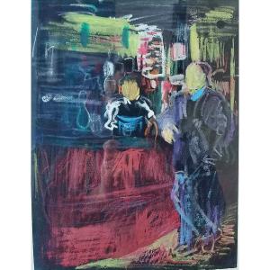 Farid Aouad, At The Coffee Shop, La Palette In Paris. 1963