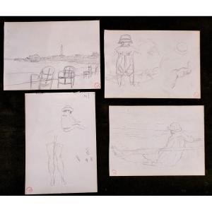 Georges Lepape. 4 Drawings, 1914.