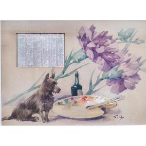 Louise Abbema. Calendar, Watercolor 1912