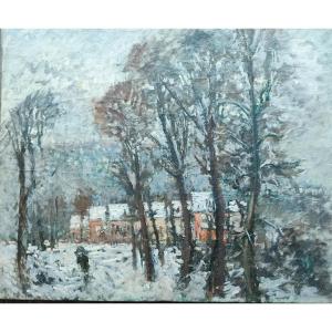 Snowy Landscape. Near Moret Sur Loing.  Circa 1900