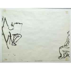 Sam Szafran. Workshop. Ink Drawing, 1955.