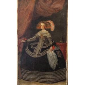 Queen Mariana Of Austria. Romantic School, Circa 1860.
