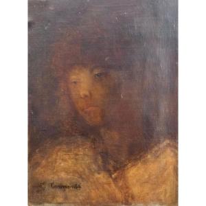 Head Of A Savage. Fernand Cormon. Circa 1880