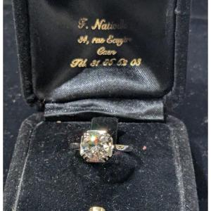 Platinum Solitaire Ring Set With A Brilliant-cut Diamond 