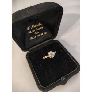 Small Solitaire In White Gold And Diamonds