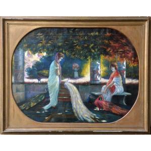 The Elegant Ladies And The Peacocks.