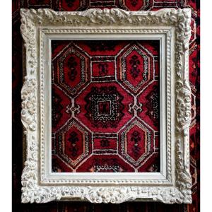 Carved And Cerused Wooden Frame. Size F8.