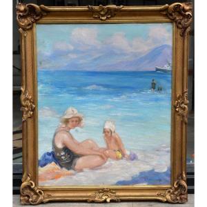 "beach Scene Circa 1920" Pavel Dmitrievic Smarov