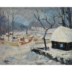 "snowy Village" By Marcel Smits (1888 - ?)