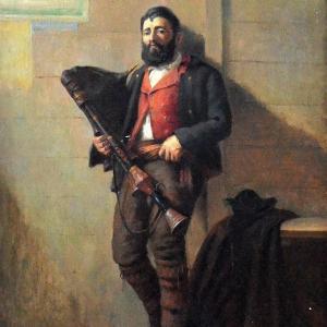 The Traveling Musician With The Bagpipes (detail).