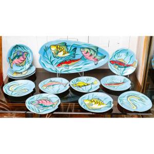 Vallauris Ceramic Fish Service