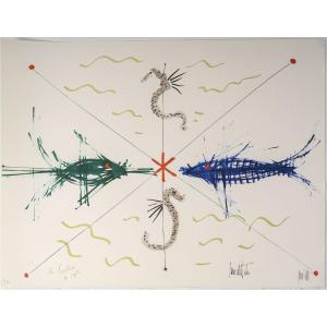 Original Lithograph By Raymond Moretti And Jean Cocteau