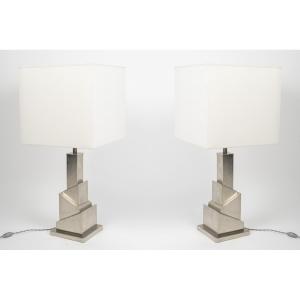 Pair Of "skyscraper" Lamps By Romeo Rega