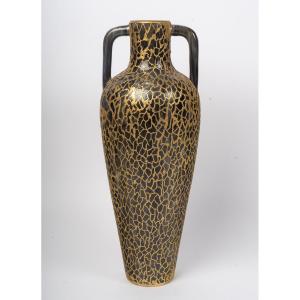 Large Ceramic And Cast Brass Vase From The 1950s-60s