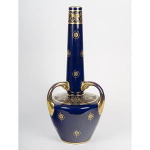 Porcelain Vase From The Jaget-pinon Factory In Tours