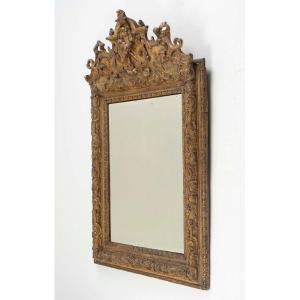Louis XIV Period Gilded Carved Wooden Mirror