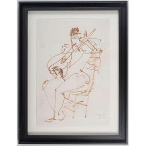 "the Seated Violinist" By Emile Gilioli
