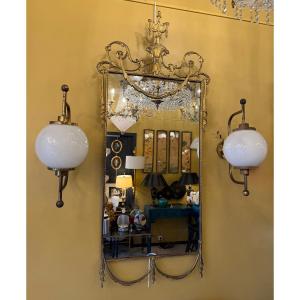 Gilt Bronze Mirror, English Regency Style - 20th Century
