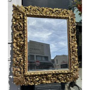 Carved Gilded Wood Mirror With Acanthus Design - 20th Century