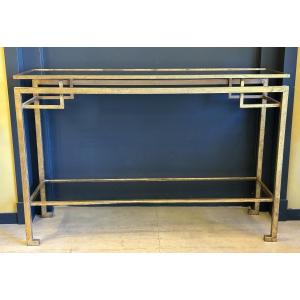 Gilded Brass Console Table, Guy Lefèvre For Maison Jansen, Circa 1970