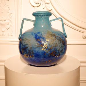 Blue Pâte De Verre Vase By Les Frères Daum