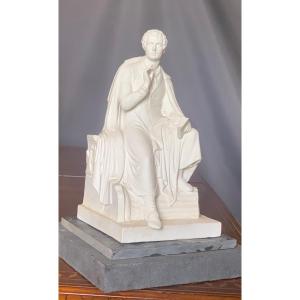 Lord Byron , Bisque Figure After Thorvaldsen, Royal Copenhagen Manufacture 