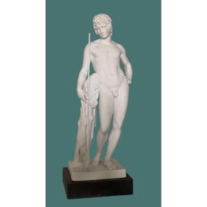 Adonis, Bisque Figurine After Thorvaldsen, Royal Copenhagen Manufactory
