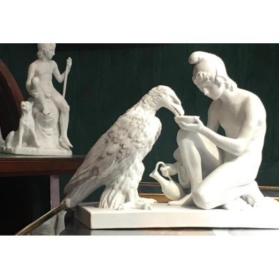 Ganymede Nourishing Eagle Zeus, Biscuit Royal Copenhagen
