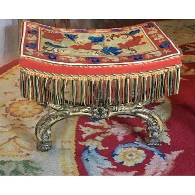 Stool Style Louisxiv Tapestry Au Petit Point