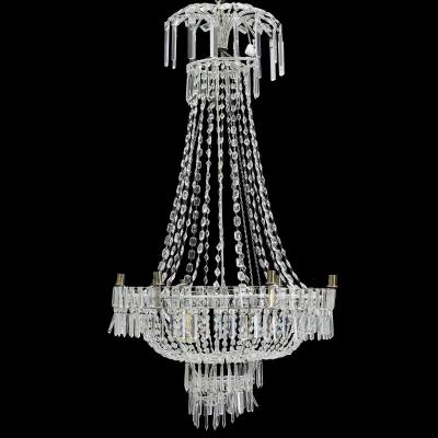Large Art Deco Classic Swedish Crystal Chandelier (electrified By  Internal Lights) 