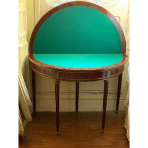 Mahogany And Brass ½ Round  Folding Table , Russian Louis XVI Style