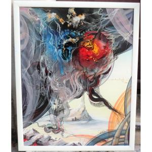 Dreamlike, Surrealist Painting From 1987 By Daniel Brancato