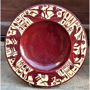 Large Art-deco Dish By Roger Mequinion 1905-1985