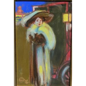 Elegant At The Moulin Rouge By Louis Fortuney 1878-1950