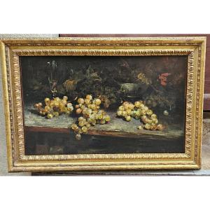 Grapes And Champagne By Jean Baptiste Olive 1848-1936