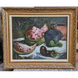 Watermelons And Mud Blue By José Mange 1866-1935