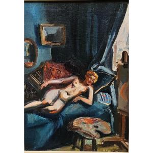 Nude On The Sofa By André Favory 1888-1937