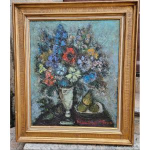 “flowers” By Louis Marchand Des Raux 1902-2000