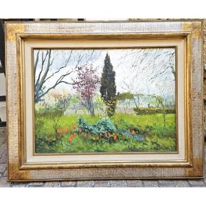 Spring Landscape In Provence By Costanzo Waldemaro Figlinesi 1912-1995