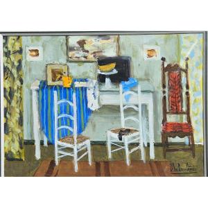 Interior Scene By Eugène Baboulene 1905-1994